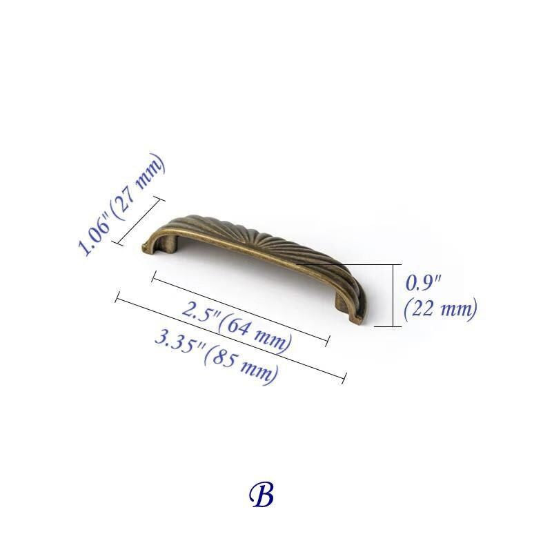 Poignée de tiroir en bronze antique avec trous de 2,5", 2 1/2", 3", 5".