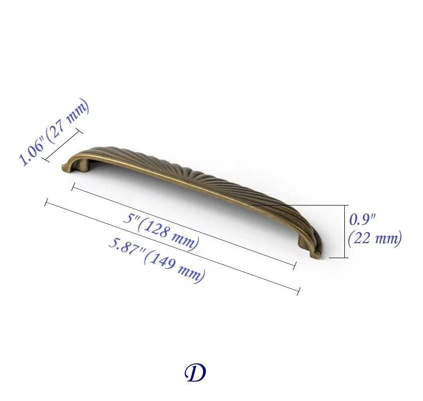 Poignée de tiroir en bronze antique avec trous de 2,5", 2 1/2", 3", 5".