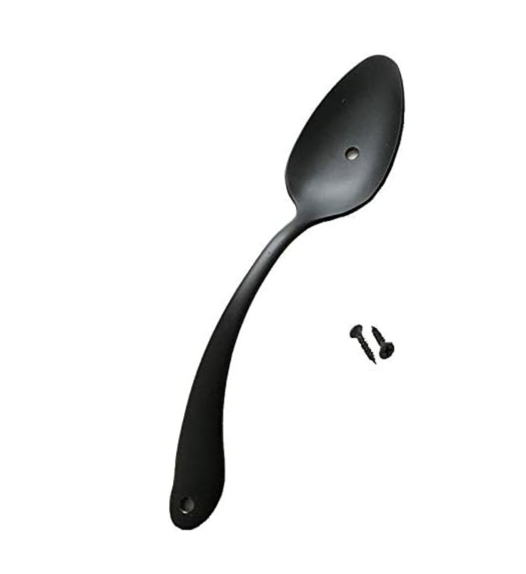 Spoon Fork Farmhouse Style Kitchen Cabinet Pulls, Antique Black