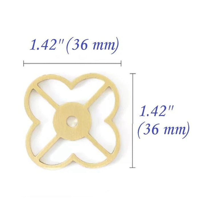 Brass Back Plate for Drawer Knobs, Clover Octagon