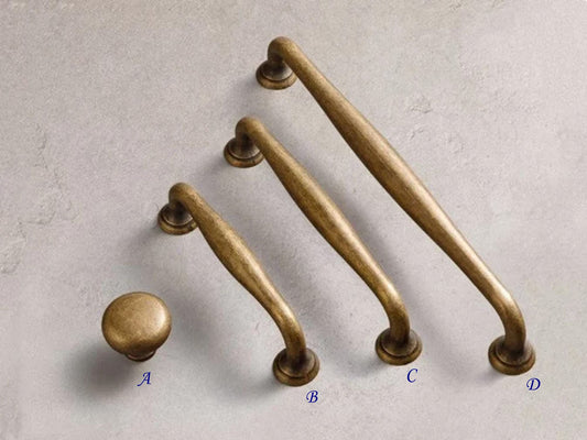Antique Bronze Kitchen Pulls 96mm-192mm - Farmhouse Cabinet Hardware