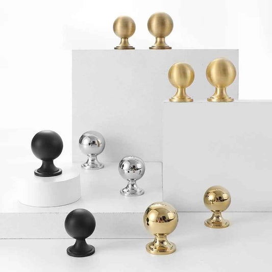 Brass Cabinet Ball Knob, Round Drawer Pull, Modern Kitchen Hardware