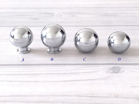 Sphere Brass Knobs Polished Chrome Silver Lynns Hardware