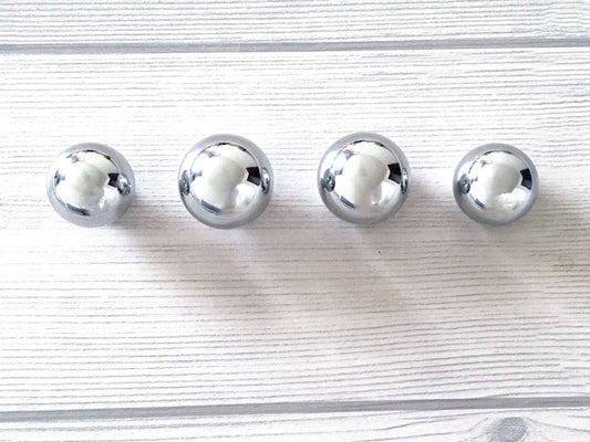 Spherical Brass Cabinet Knobs in Polished Chrome
