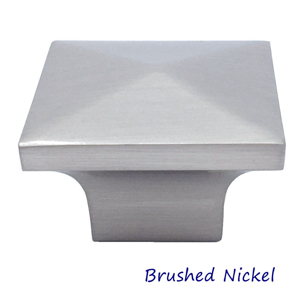 Square knob cabinet pull nickel modern