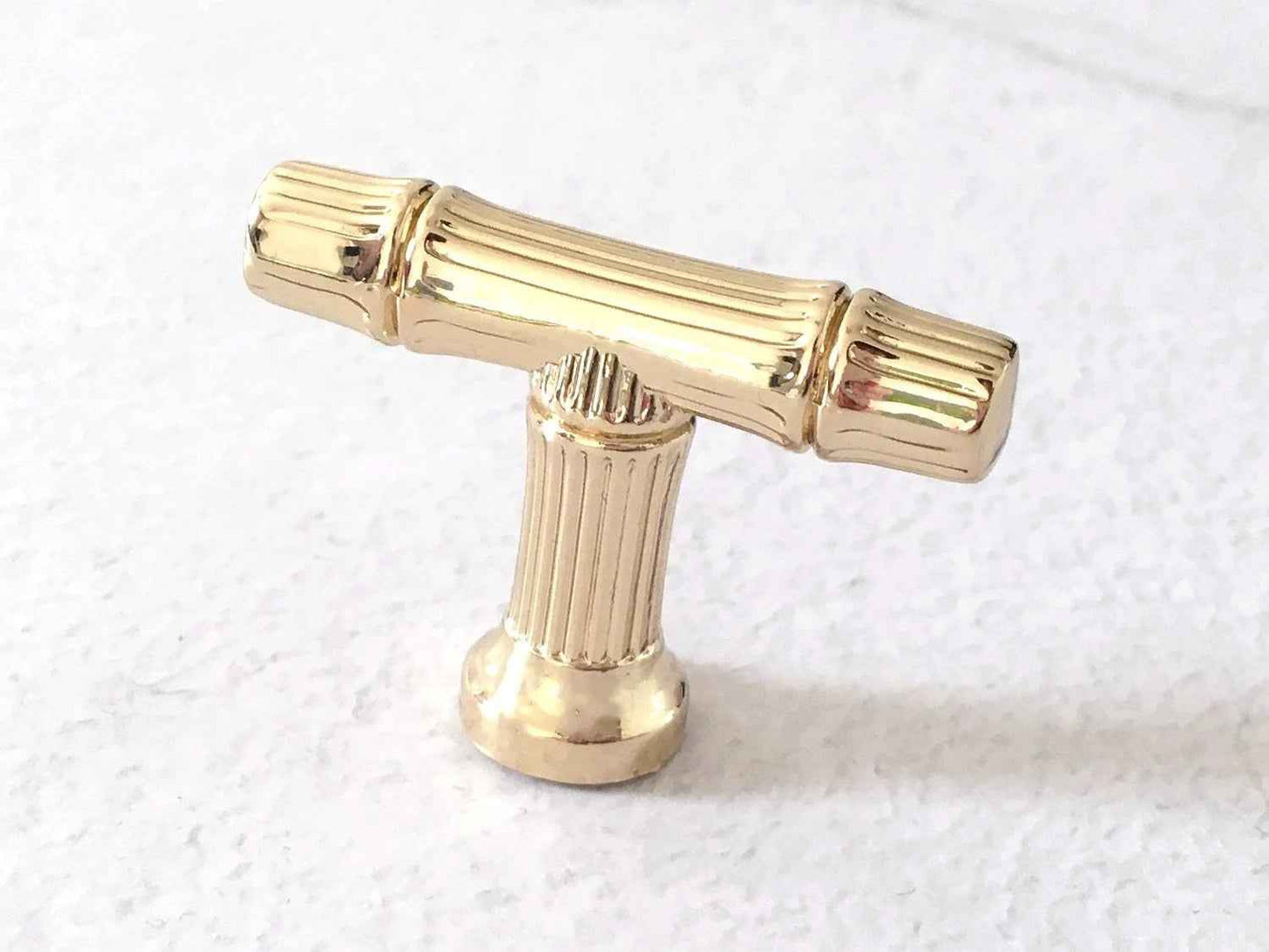 Bamboo T-shaped Dresser Drawer Knob - Antique Bronze/Pewter/Gold