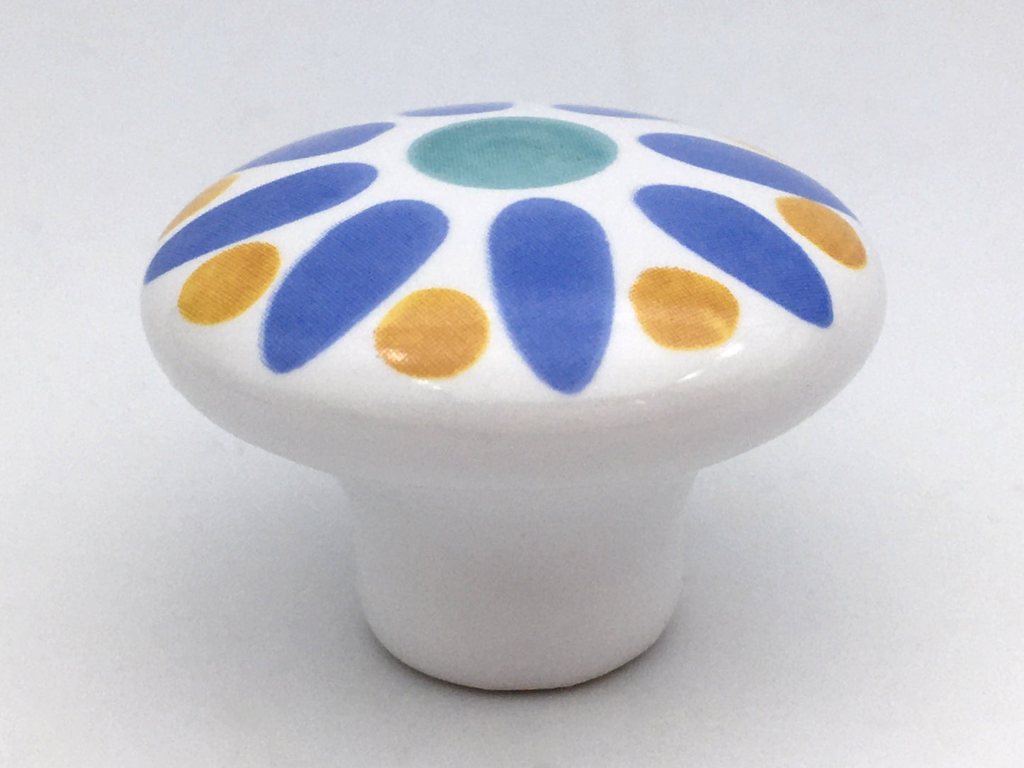 Ceramic Cabinet Knobs, Kitchen Drawer Pulls Hardware, Floral Gingham Checkered