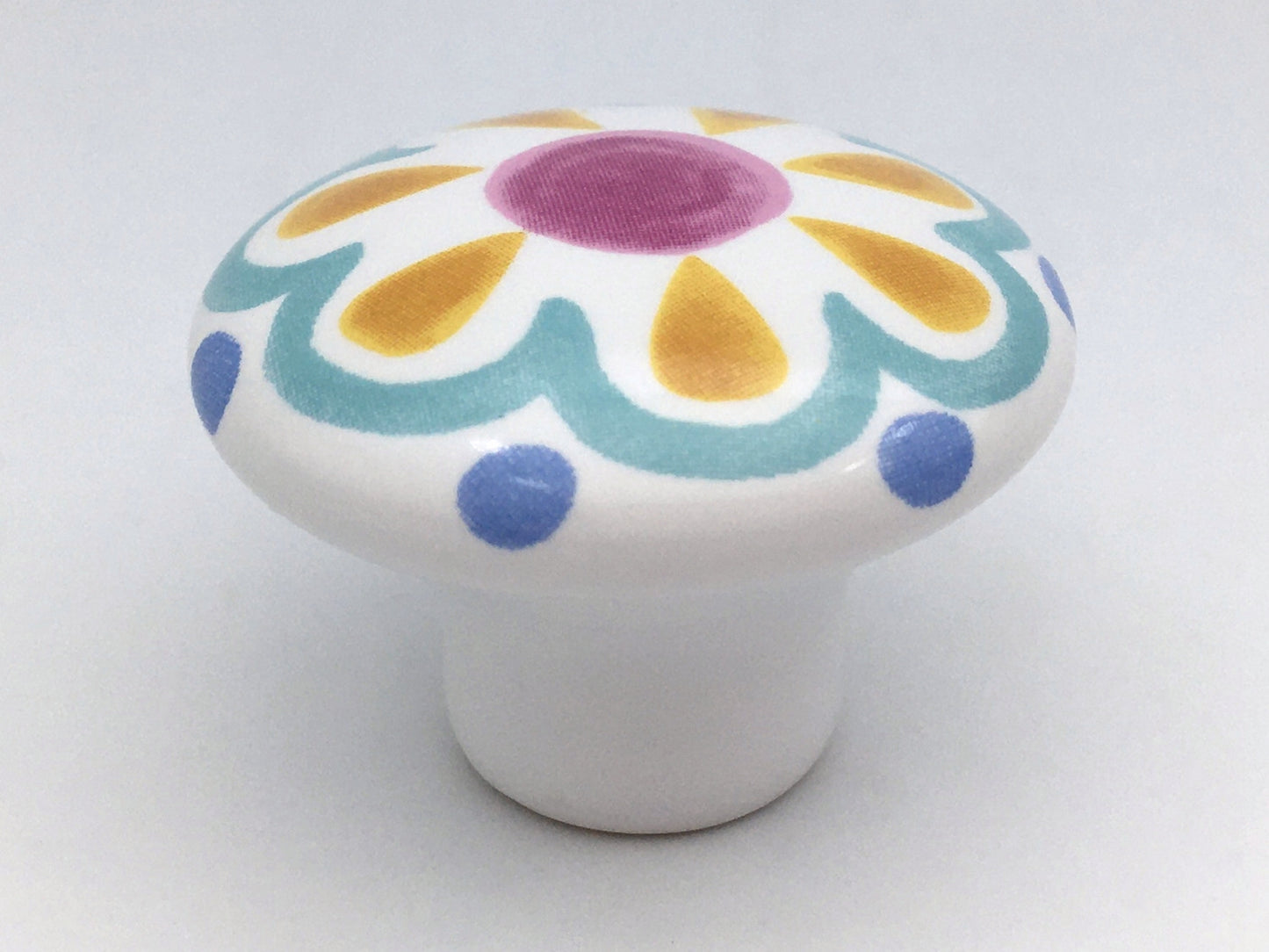 Ceramic Cabinet Knobs, Kitchen Drawer Pulls Hardware, Floral Gingham Checkered