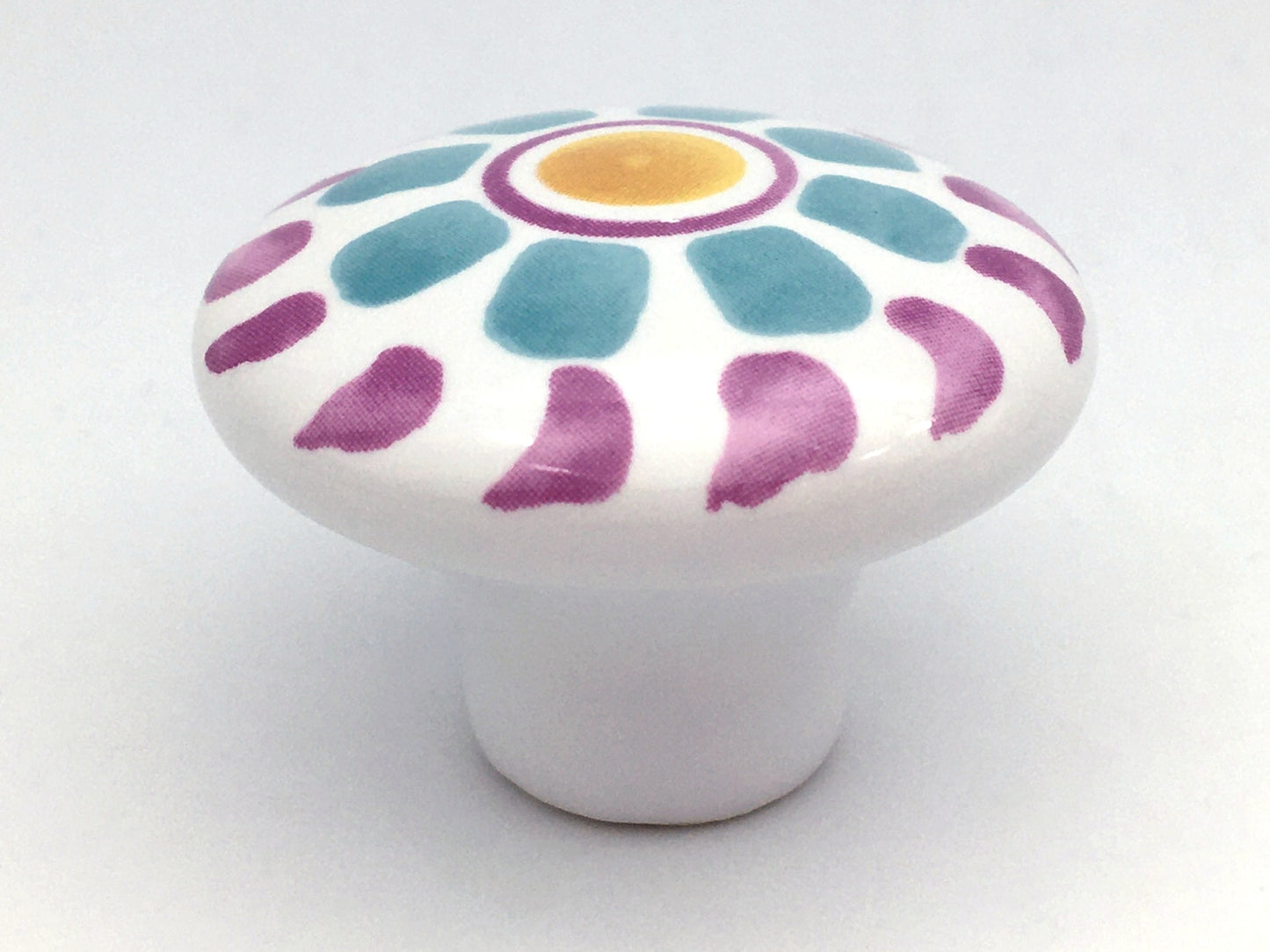 Ceramic Cabinet Knobs, Kitchen Drawer Pulls Hardware, Floral Gingham Checkered