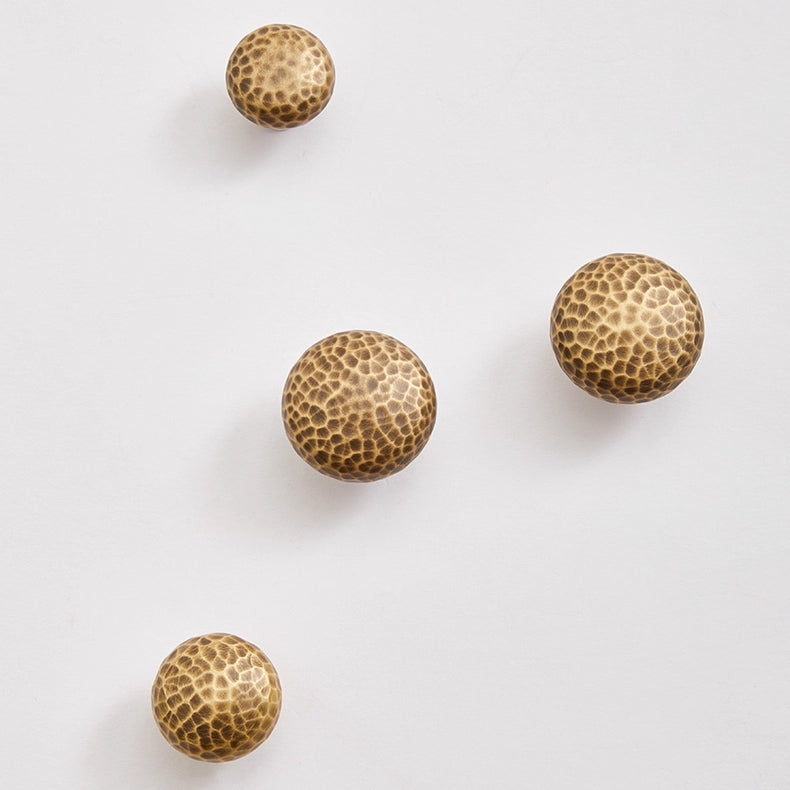 Hammered Brass Cabinet Knobs, Antique Bronze, Transitional Kitchen Hardware