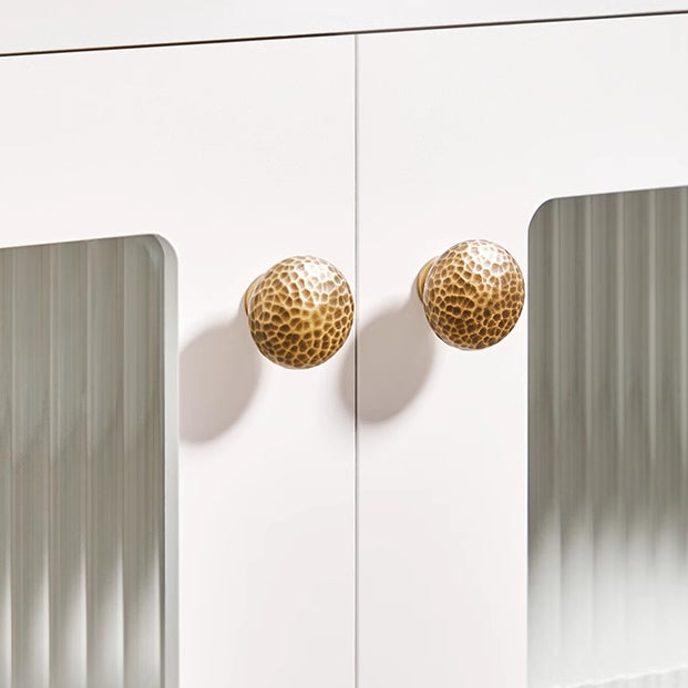 Hammered Brass Cabinet Knobs, Antique Bronze, Transitional Kitchen Hardware