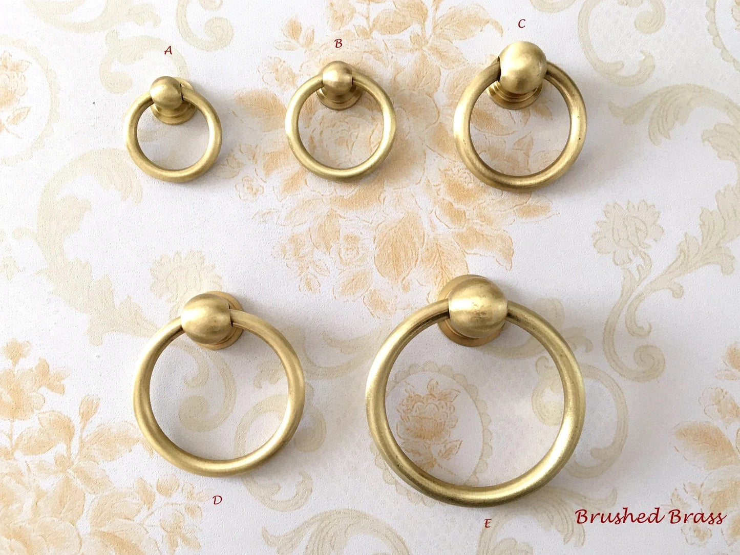 Bouton de tiroir suspendu en laiton, bronze antique, non laqué