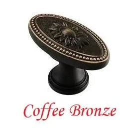 Brass Victorian Floral Drawer Pulls, Round and Oval Cabinet Knobs, Gold Chrome Coffee Bronze