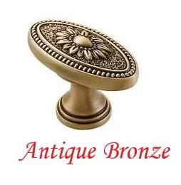 Brass Victorian Floral Drawer Pulls, Round and Oval Cabinet Knobs, Gold Chrome Coffee Bronze
