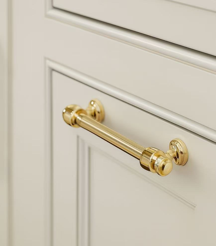 3.5" 6" Centers Polished Gold Cabinet Bar Pull, Drawer Knob, Modern Kitchen Hardware