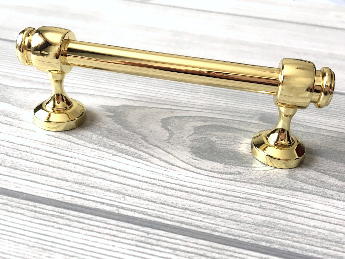 3.5" 6" Centers Polished Gold Cabinet Bar Pull, Drawer Knob, Modern Kitchen Hardware