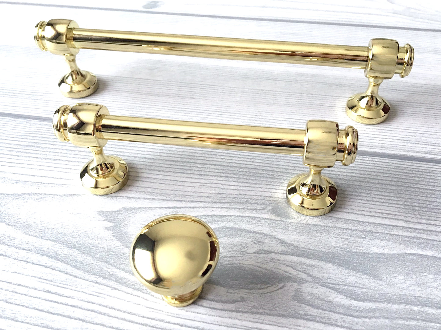 3.5" 6" Centers Polished Gold Cabinet Bar Pull, Drawer Knob, Modern Kitchen Hardware