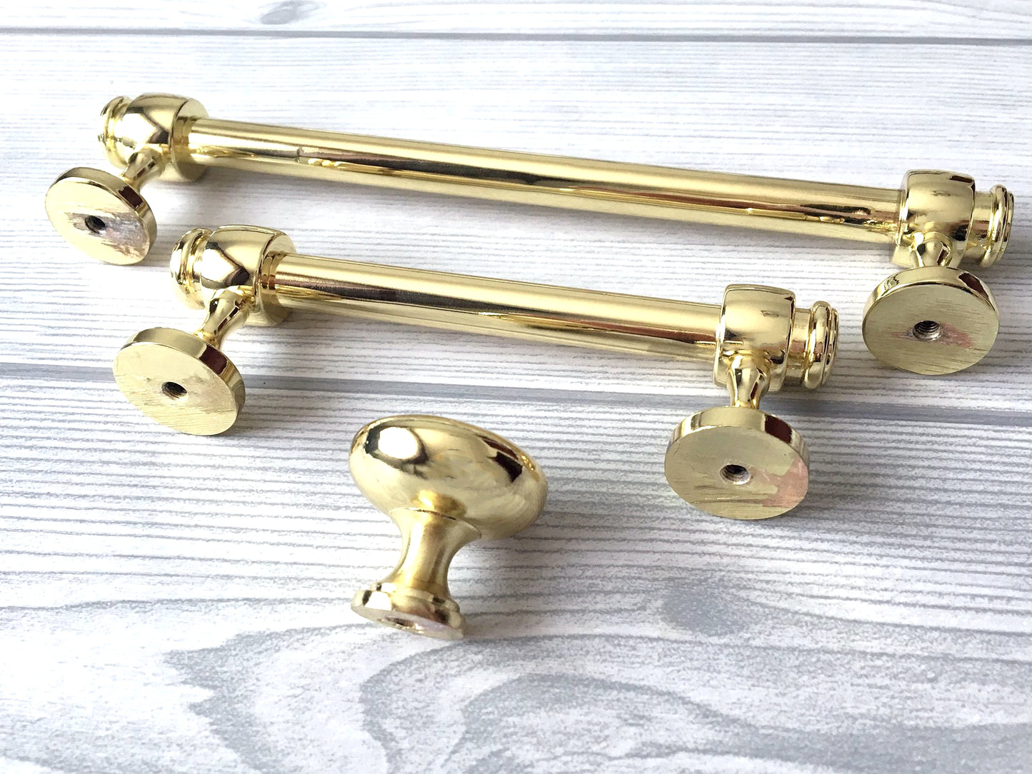 3.5" 6" Centers Polished Gold Cabinet Bar Pull, Drawer Knob, Modern Kitchen Hardware