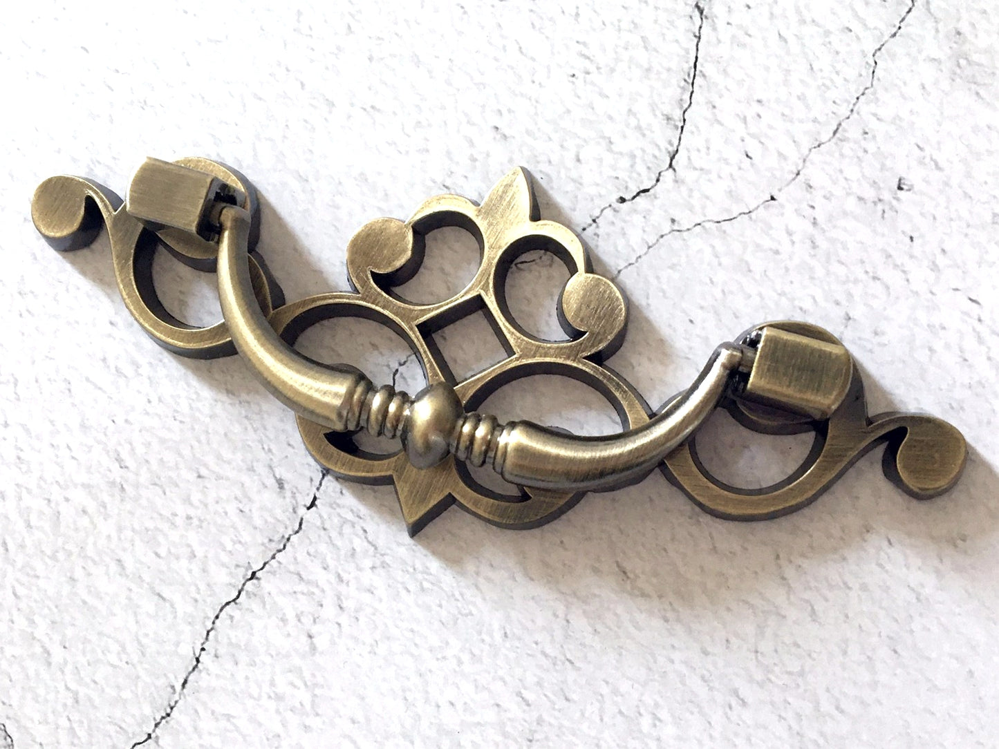3.25" Drop Bail Drawer Pulls with Pierced Backplate, Gold, Black and Bronze