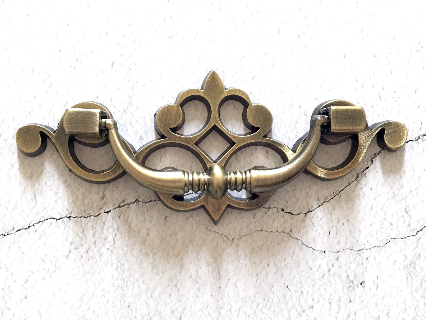 3.25" Drop Bail Drawer Pulls with Pierced Backplate, Gold, Black and Bronze