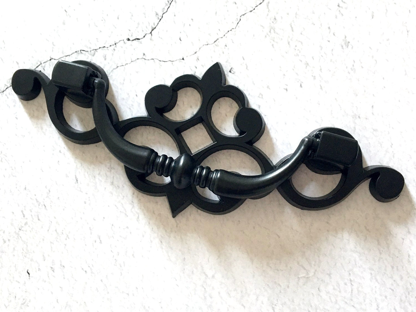 3.25" Drop Bail Drawer Pulls with Pierced Backplate, Gold, Black and Bronze