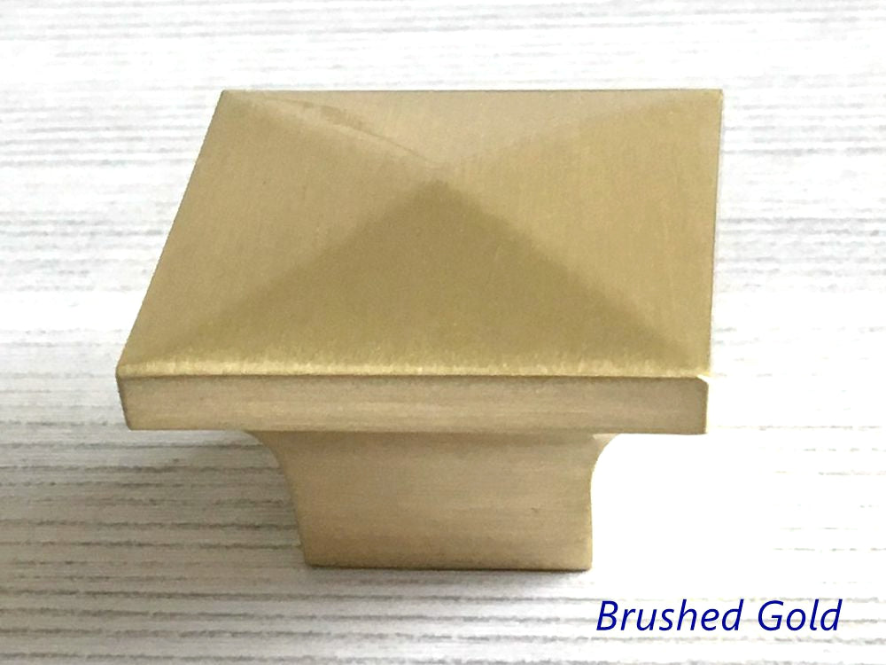 Square Cabinet Knobs, Modern Kitchen Hardware, Gold Nickel Bronze Chrome Black