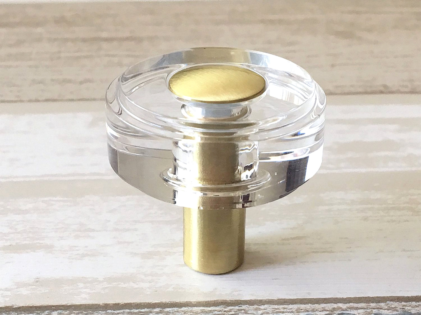 Acrylic Drawer Pulls, Lucite Cabinet Handles, Brushed Gold Clear, Kitchen Hardware