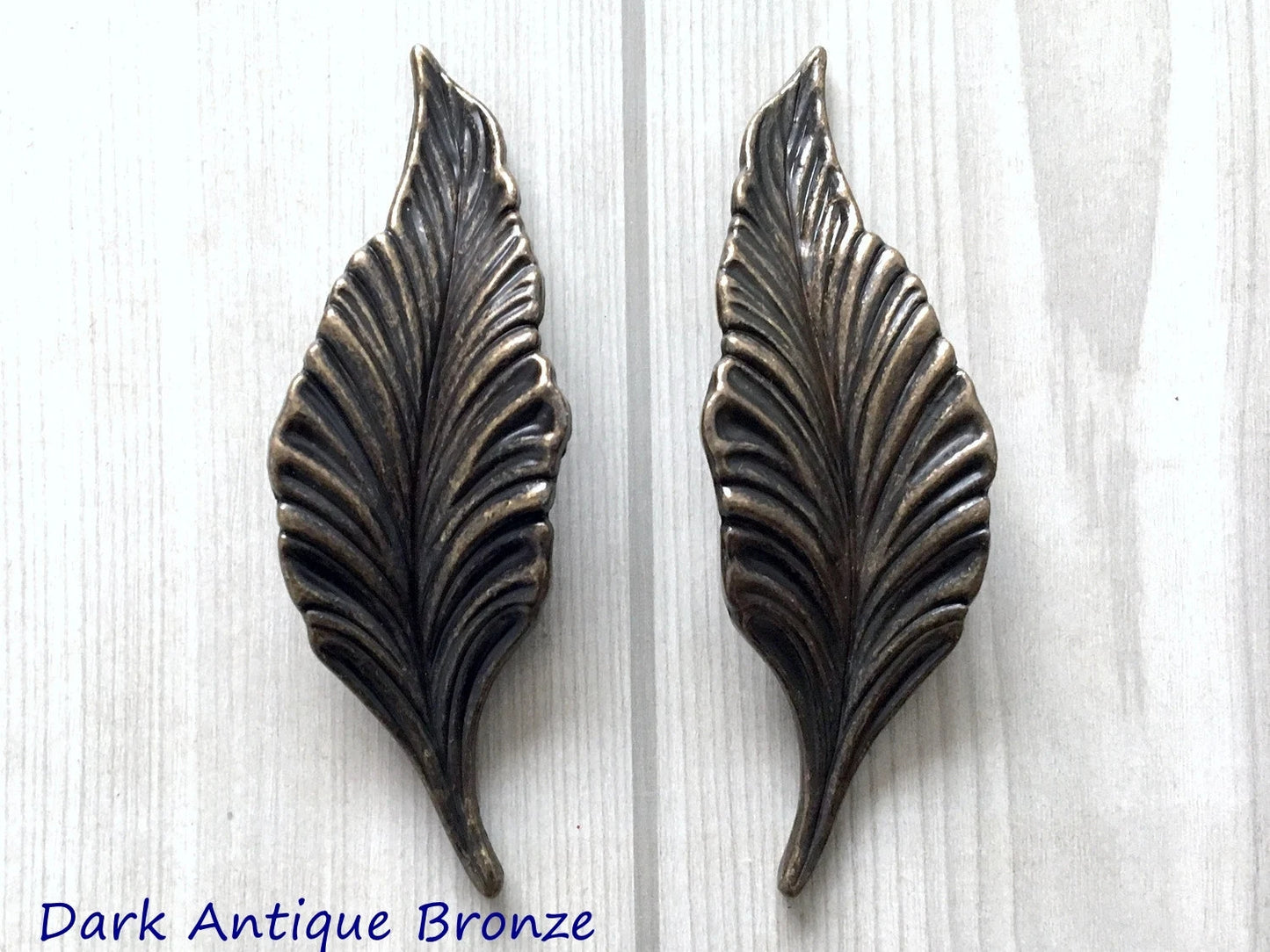 1.25" Vintage Style Leafy Drawer Pull Handles, Left Right Pair