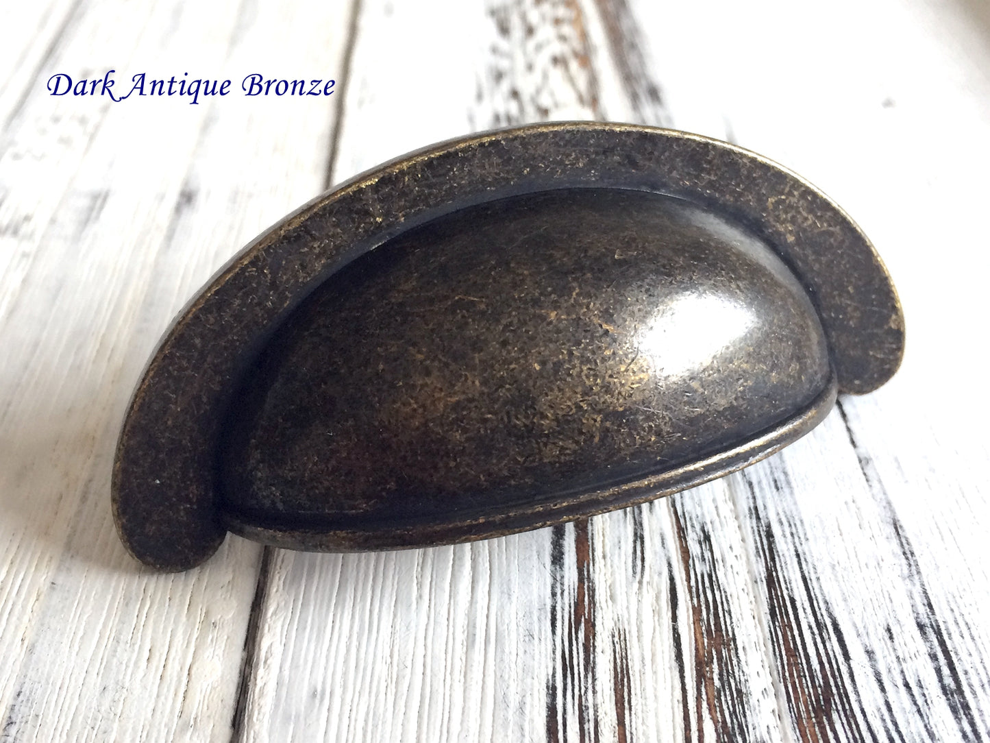 2.75" Cup Drawer Pull Vintage Style, Antique Bronze, Black, Nickel