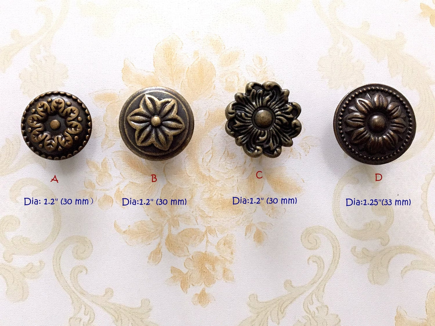 Vintage Look Cabinet Knob Drawer Pull Hardware Antique Bronze