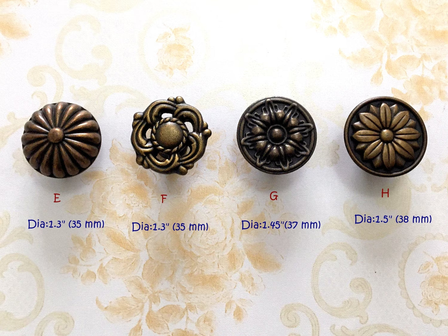 Vintage Style Cabinet Knob Drawer Pull Hardware Antique Bronze