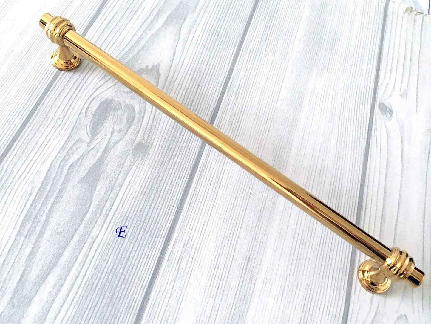 Polished Gold Brass Euro Cabinet Bar Pulls - 3.75" to 10"