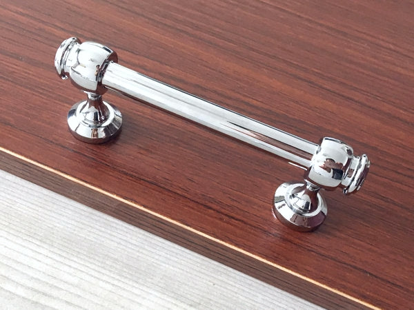 3.5" 6" Centers Polished Chrome Cabinet Bar Pull, Drawer Knob, Modern Kitchen Hardware
