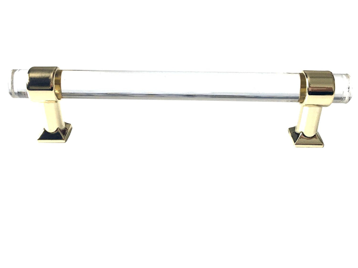 Acrylic Drawer Handles, Lucite Cabinet Pulls, Polished Gold Clear, Kitchen Hardware