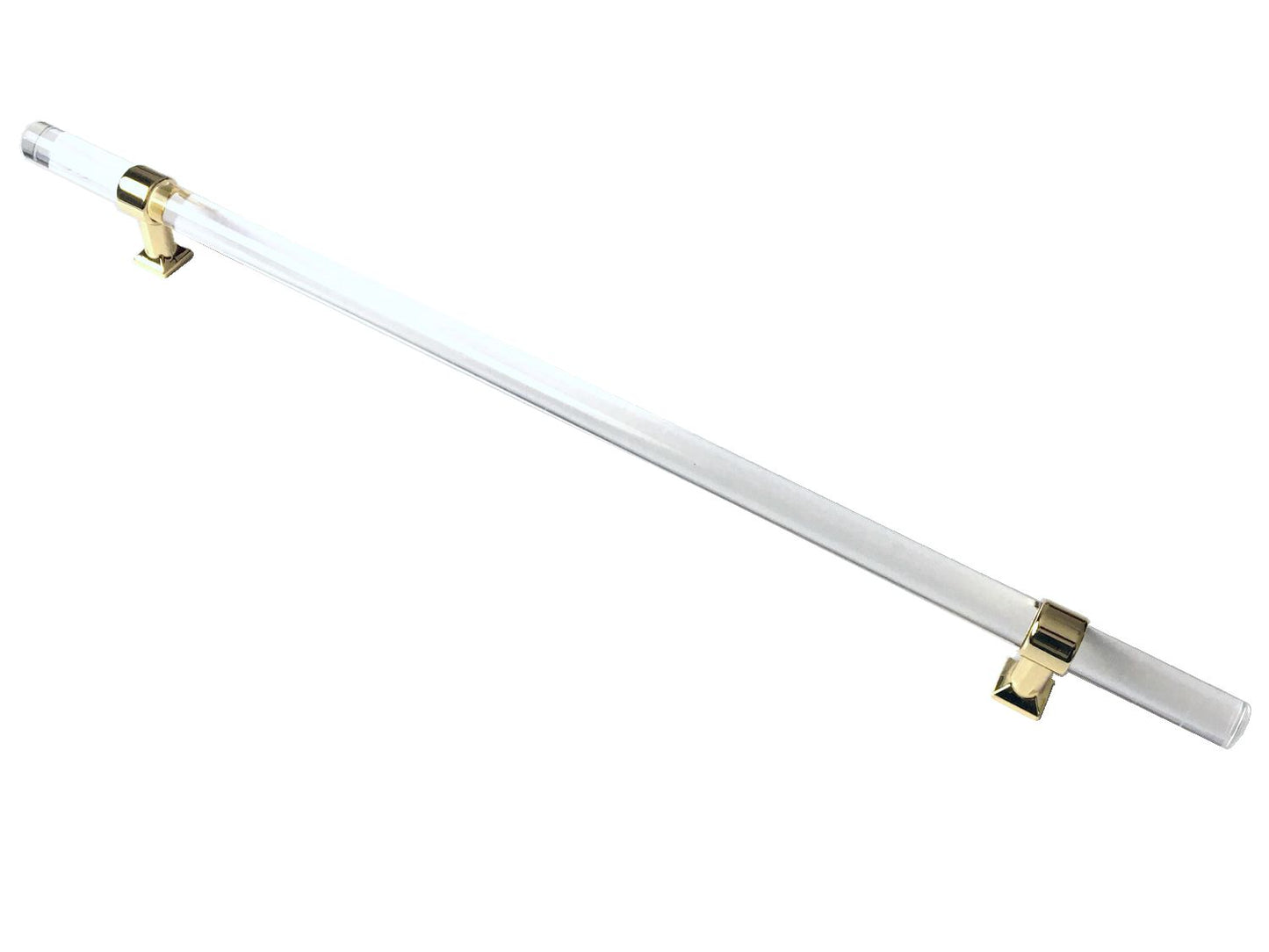 Acrylic Drawer Handles, Lucite Cabinet Pulls, Polished Gold Clear, Kitchen Hardware