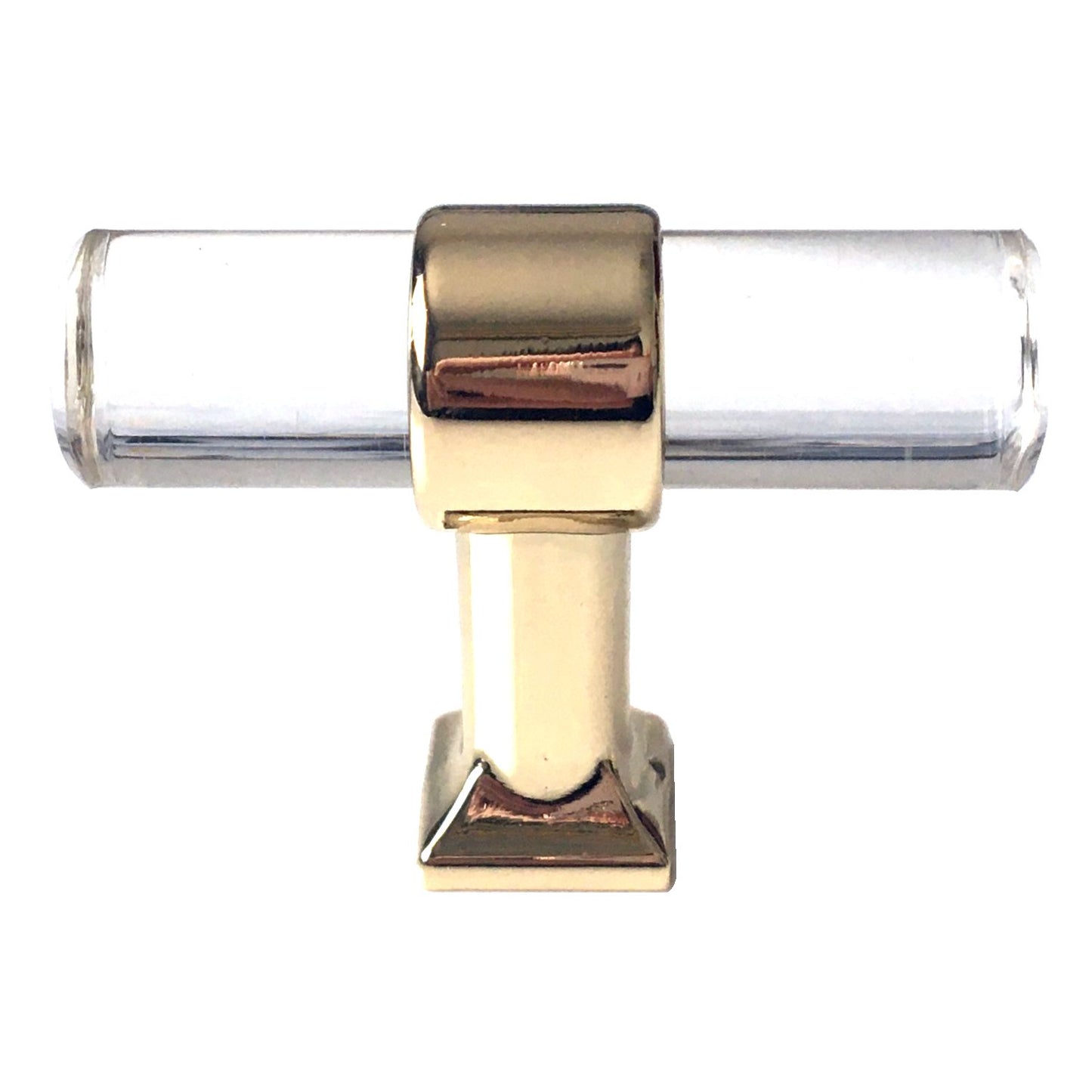 Acrylic Drawer Handles, Lucite Cabinet Pulls, Polished Gold Clear, Kitchen Hardware