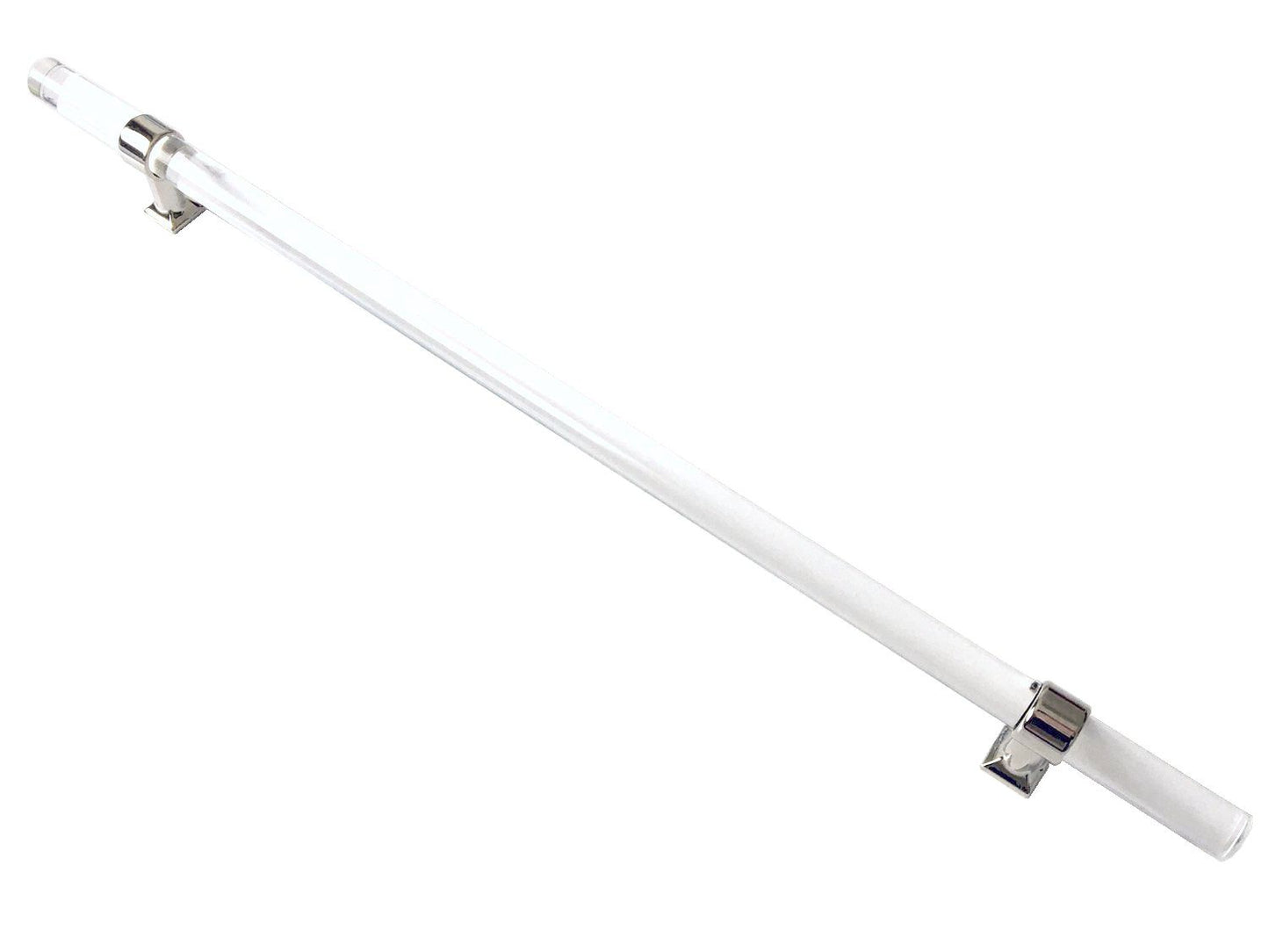 Acrylic Drawer Handles, Lucite Cabinet Pulls, Polished Chrome Silver, Minimalism Hardware