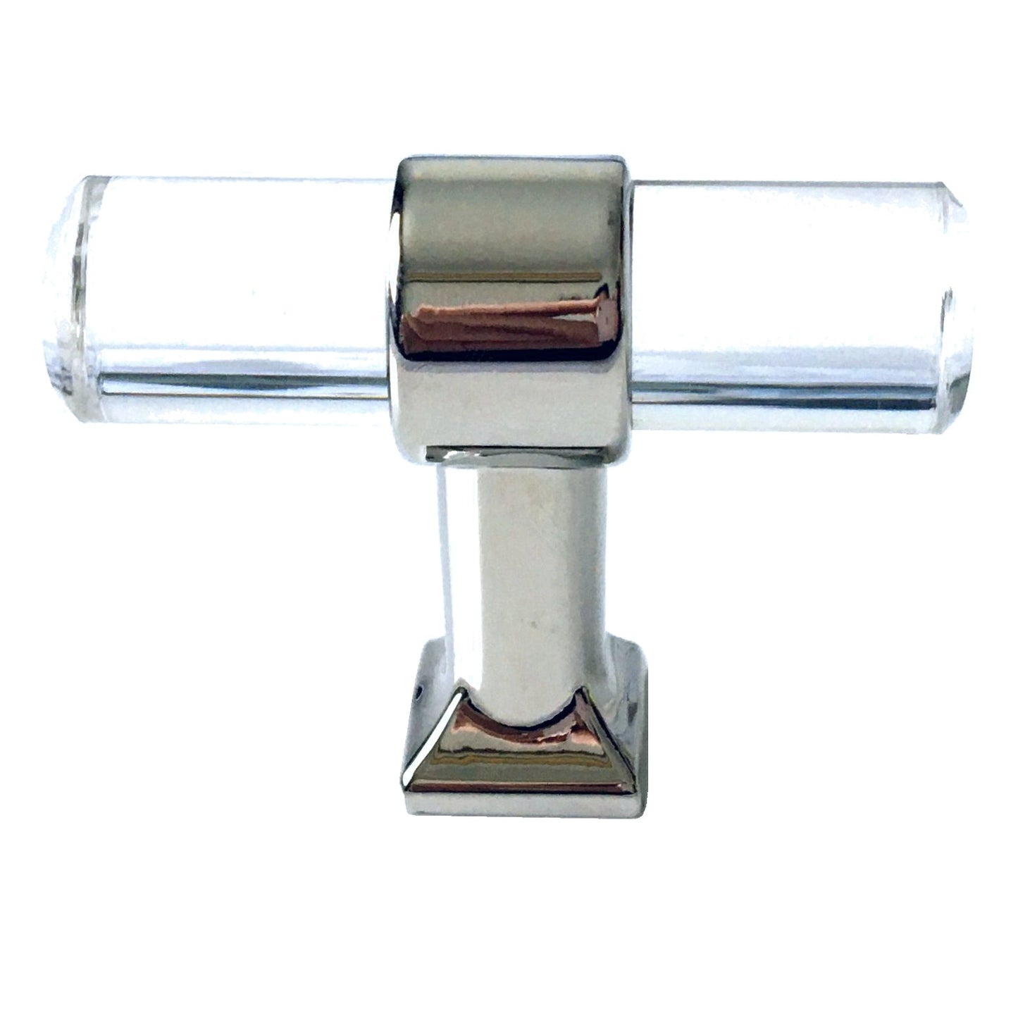 Acrylic Drawer Handles, Lucite Cabinet Pulls, Polished Chrome Silver, Minimalism Hardware