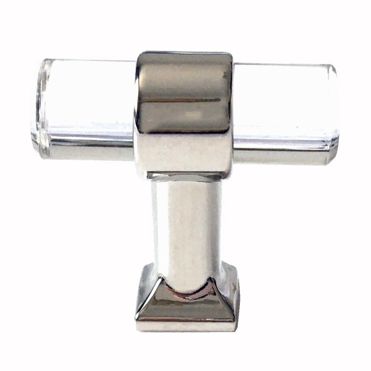 Acrylic Drawer Handles, Lucite Cabinet Pulls, Polished Chrome Silver, Minimalism Hardware