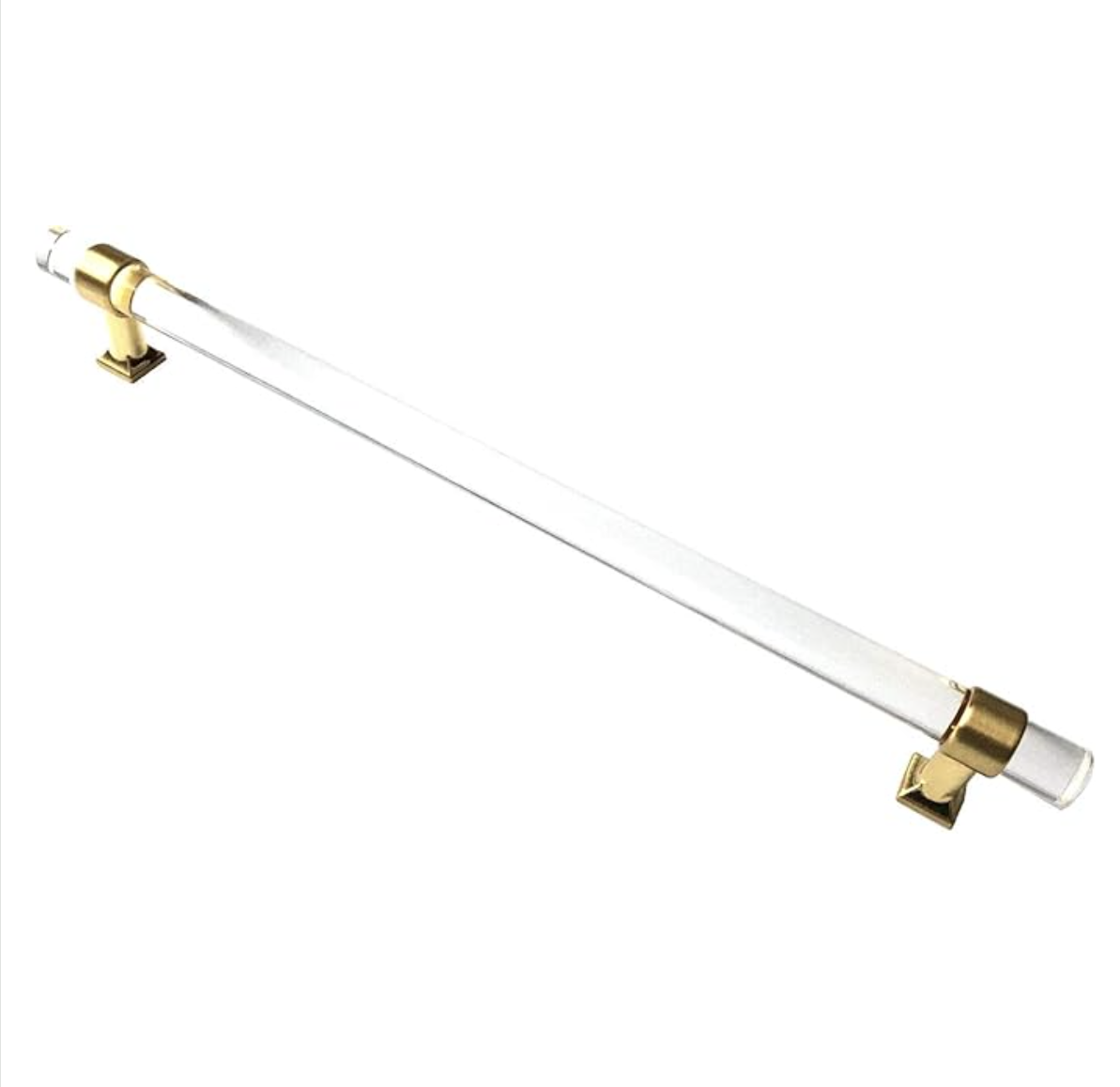 Schubladengriffe, Lucite, Schrankgriffe, Acryl, gebürstetes Goldmessing | Lynns Hardware | 2" 2,5" 3,25" Zentren