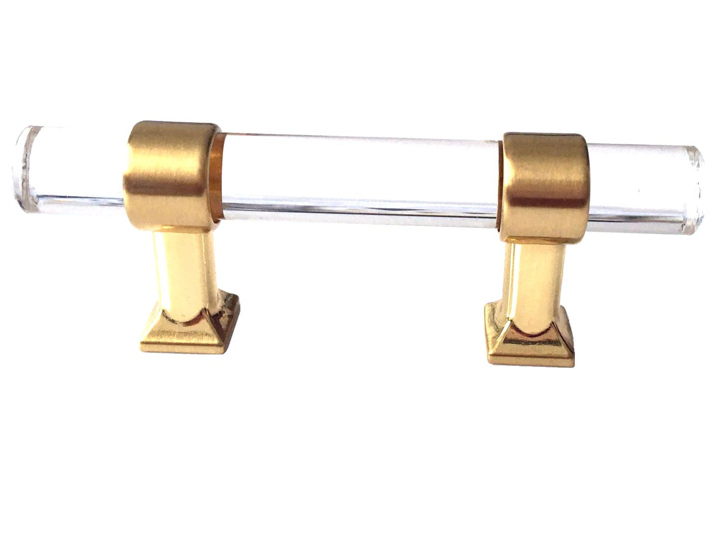 2" Centers, Acrylic Drawer Pulls, Lucite Cabinet Knobs, Black Gold Nickel Silver
