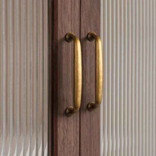 Aged Bronze Kitchen Cabinet D Pull & Knob - Retro Hardware