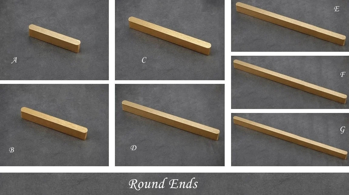 Mid Century Drawer Pulls, Brushed Gold Brass Cabinet Handles, Lynns Hardware