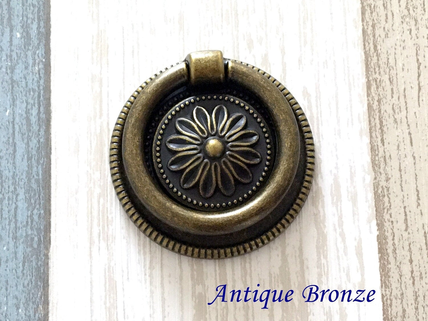 Aged Bronze Ring Drawer Pulls Pendant Drop Cabinet Door Knobs Lynns Hardware