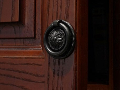Antique Black Cabinet Doorknob Drop Ring Knobs Drawer Pull Vintage Style Lynns Hardware