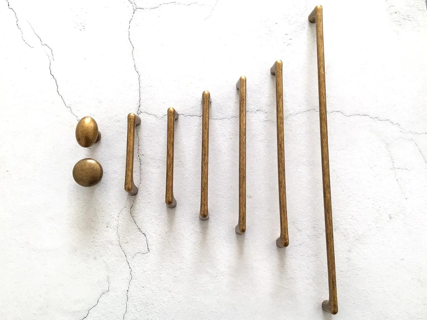 Antique Brass Cabinet Handles Hardware Kitchen Dresser Drawer Pulls Mid Century Modern