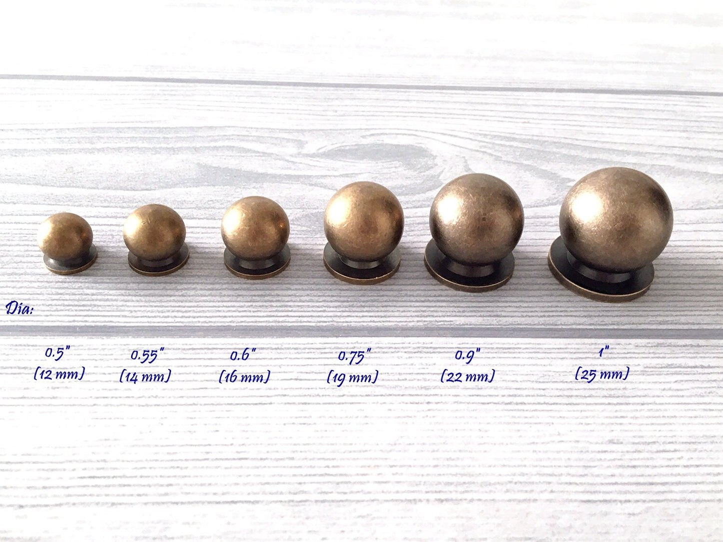 Antique Bronze Brass Cabinet Pulls Ball Knobs
