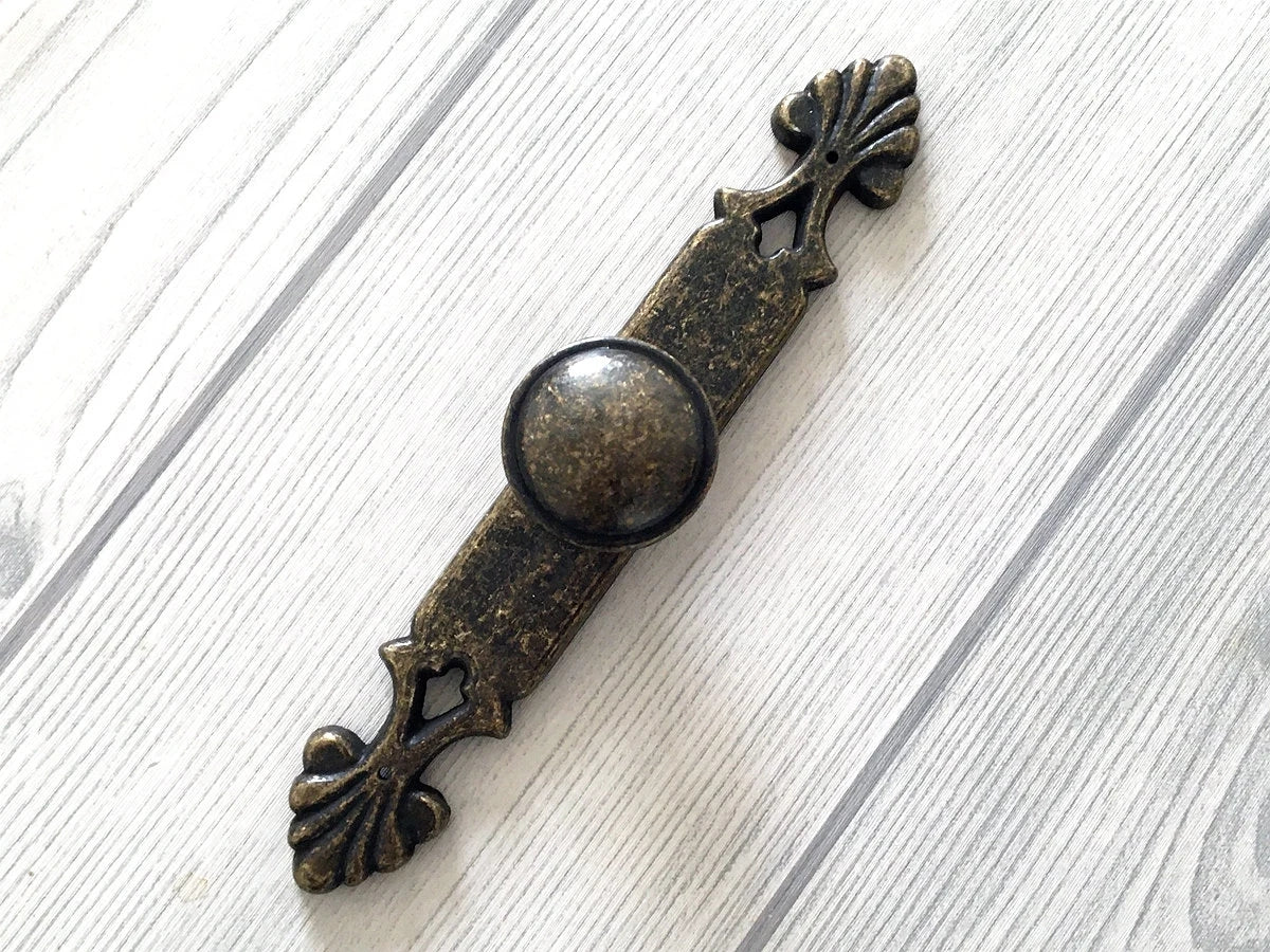 Antique Bronze Cabinet Knobs Backplate Drawer Knob Dresser Pulls Vintage Style