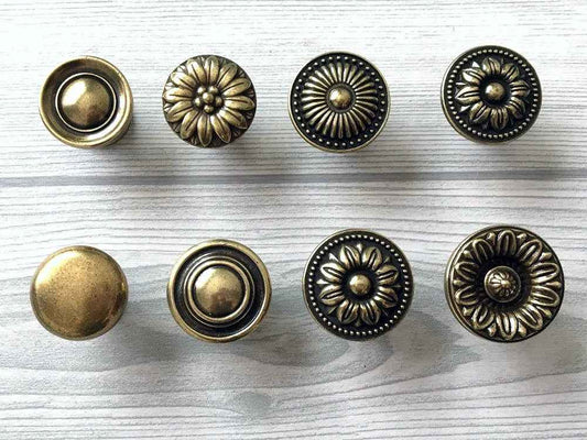 Antique Bronze Floral Drawer Pull Knobs - Lynns Hardware