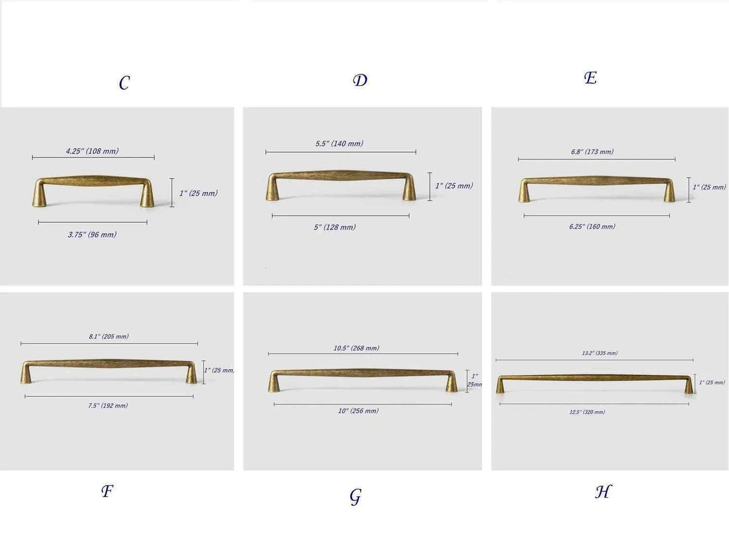 Rustic Cabinet D-shaped Pull Handle, Worn Antique Bronze